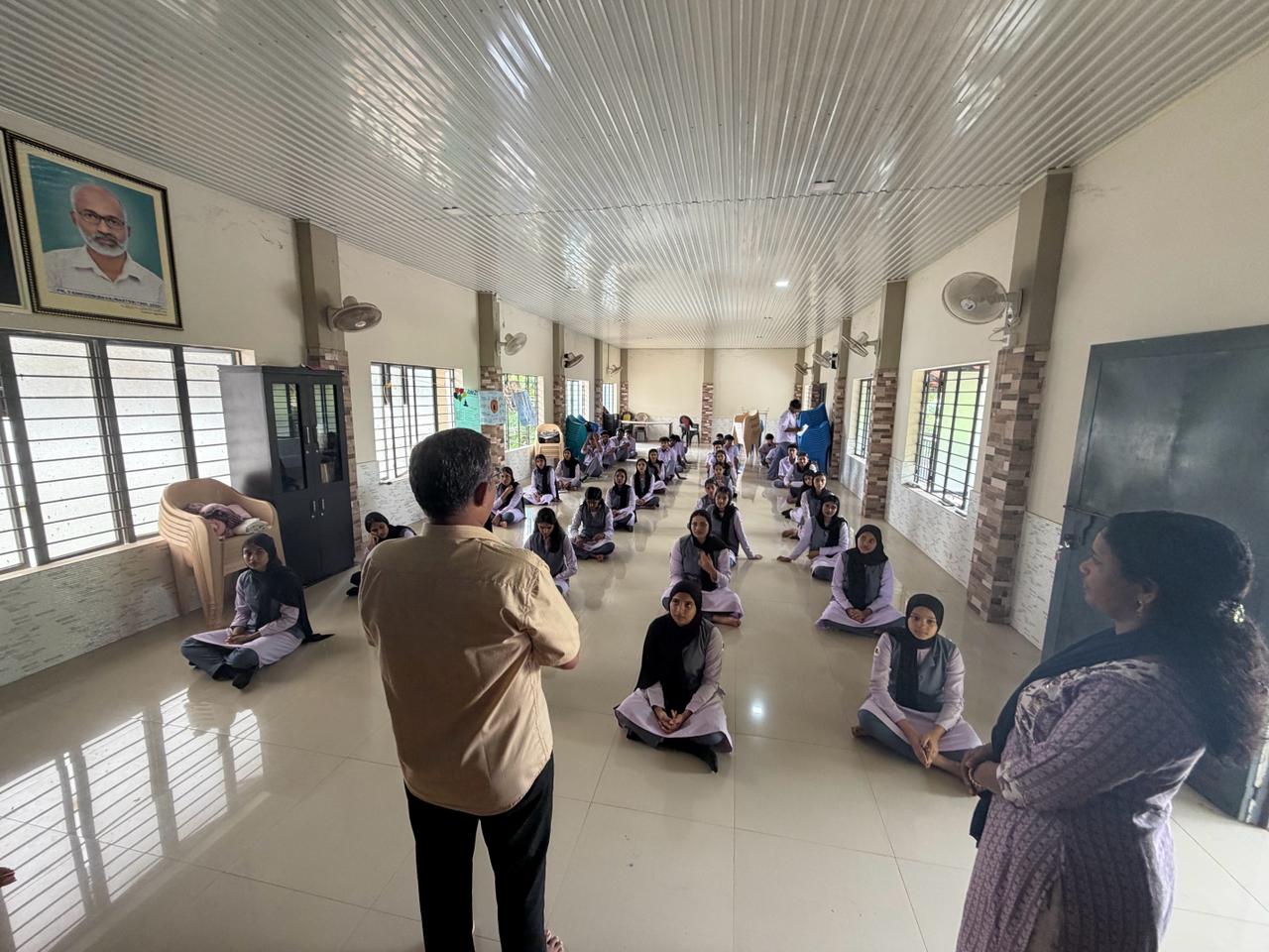NSS Volunteers participating in yoga day.